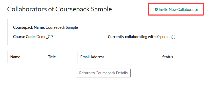 click invite new collaborator
